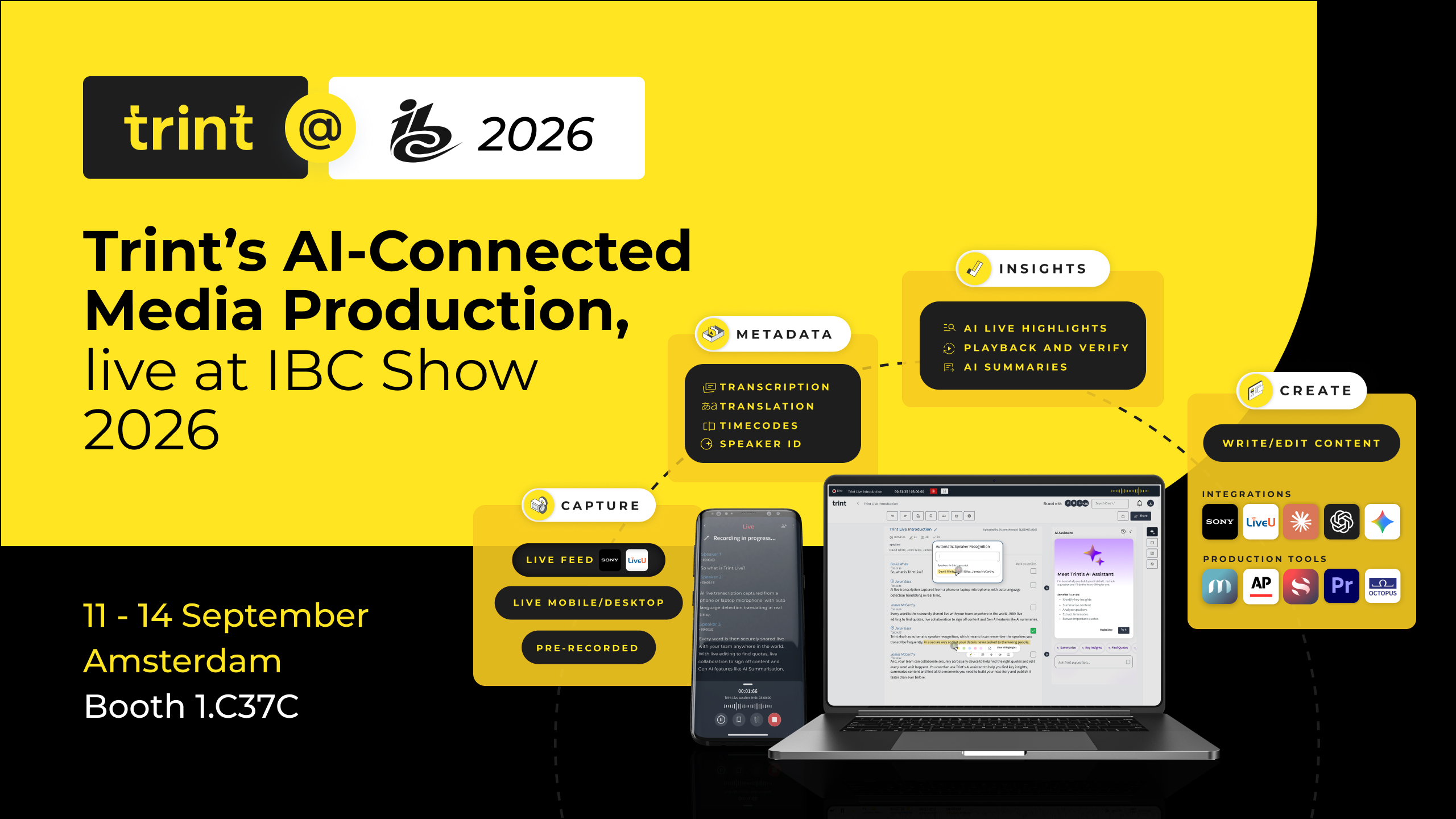 Trint’s AI-Connected Media Production, live at IBC Show 2026