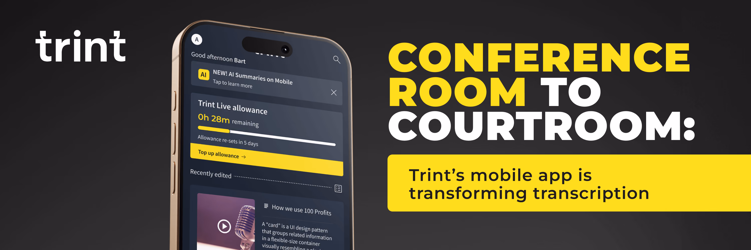 Conference room to courtroom: Trint's mobile app is transforming transcription