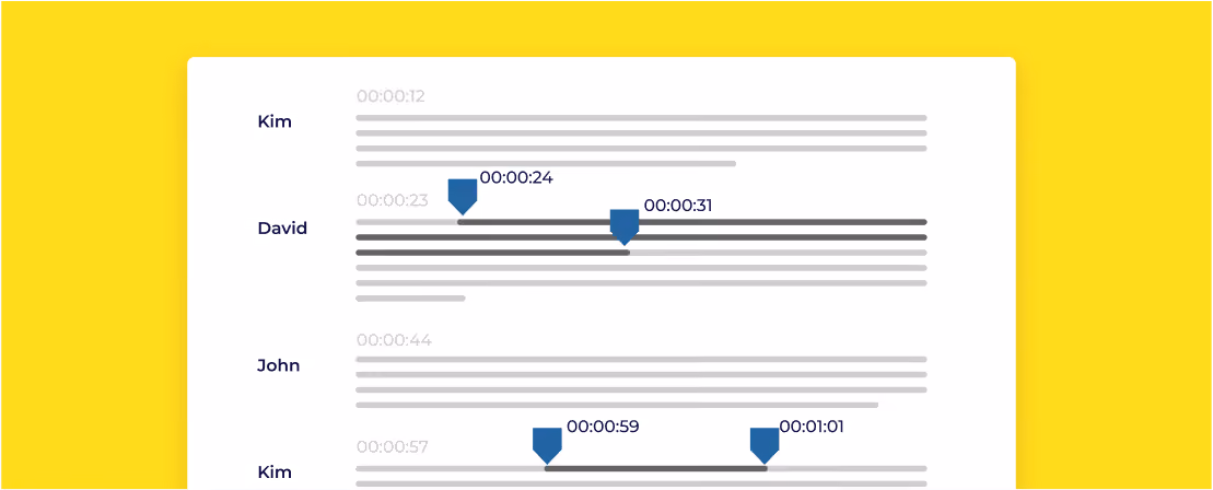 Illustration to explain how timestamping works in transcription