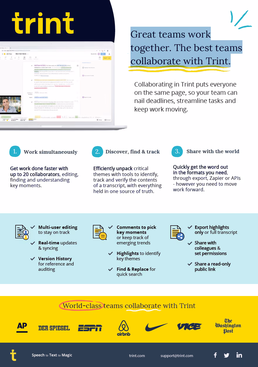 Collaborating with Trint